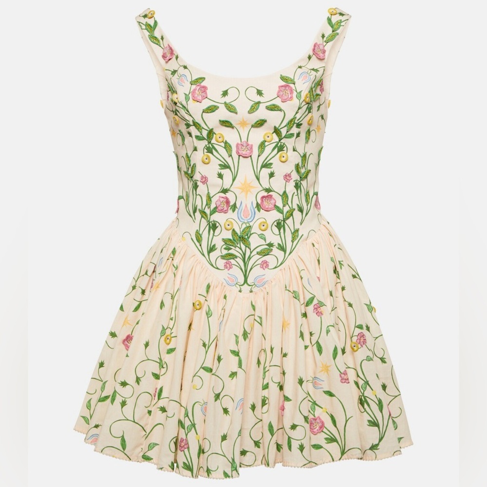 ISO Agua By Agua Bendita Pluma Estelar Embroidered Mini Dress